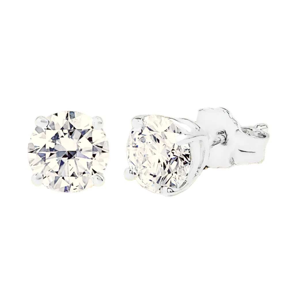 .04ctw Round Brilliant Diamond Stud Earrings