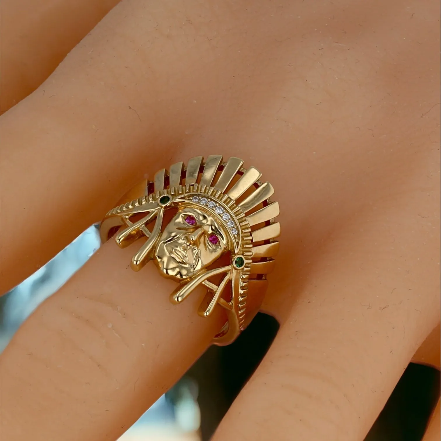 10K yellow gold Apache ring-220430