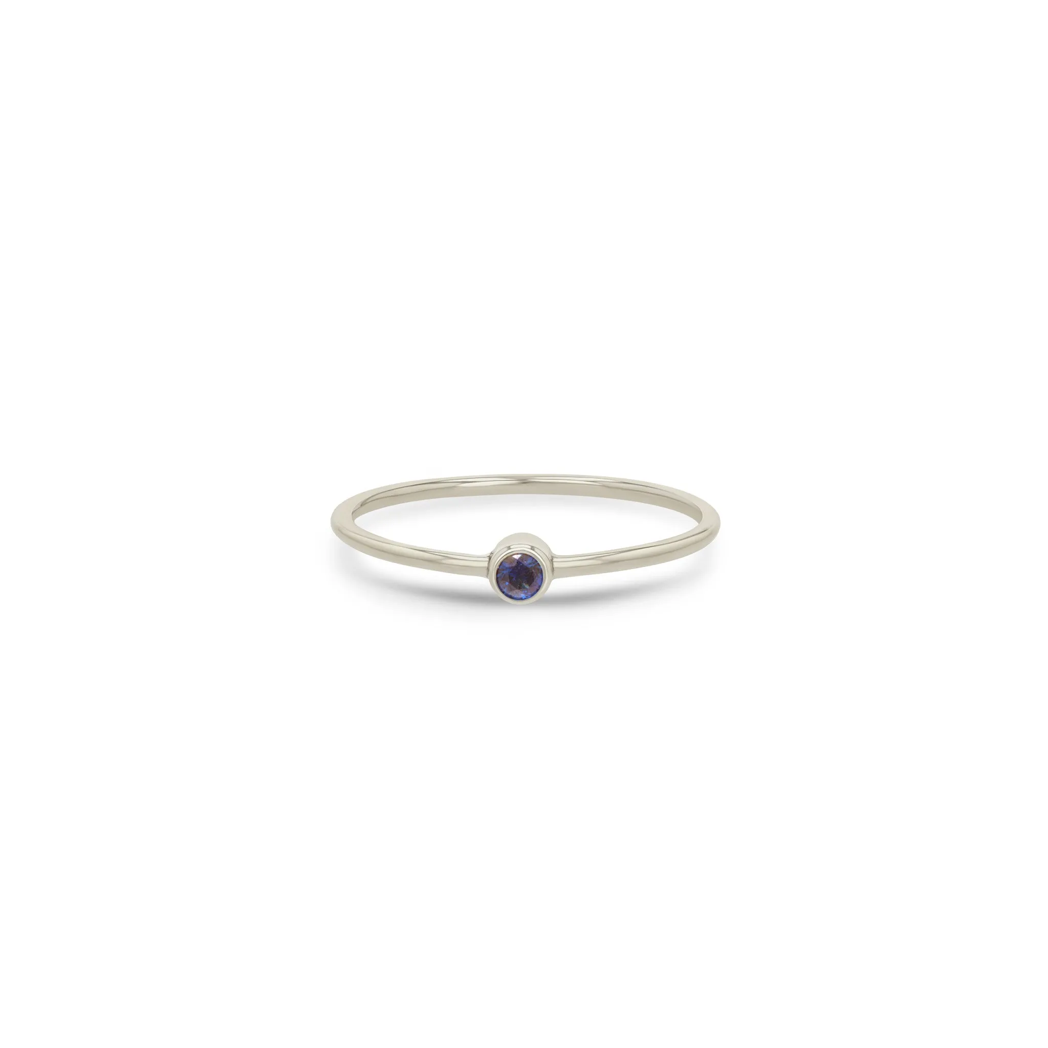 14k Blue Sapphire Bezel Ring | September Birthstone