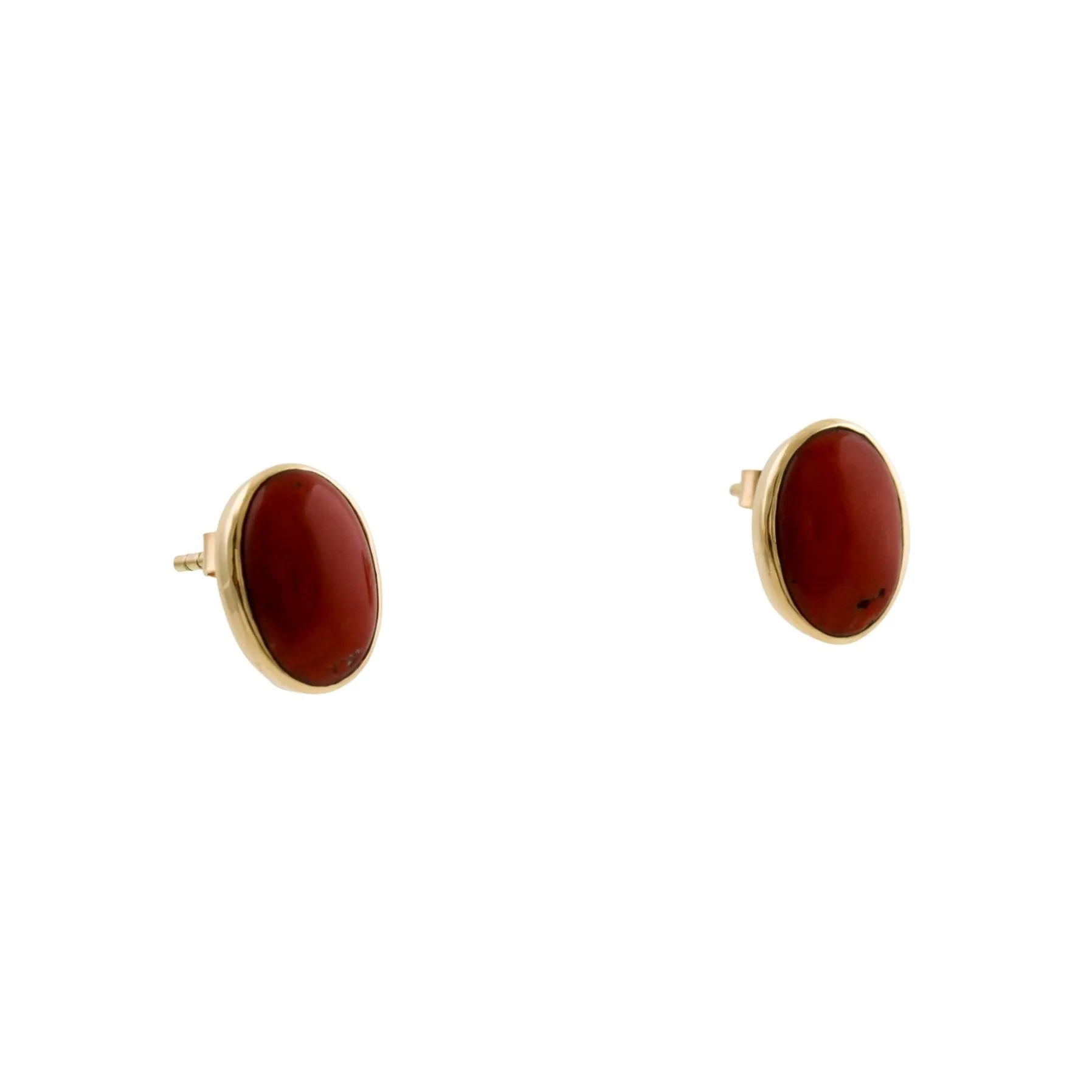 14k Brilliant Red Coral Studs