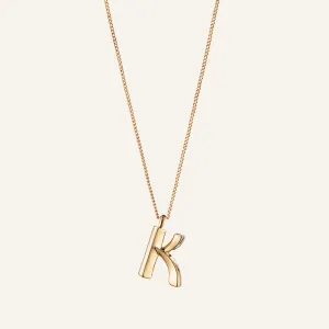 14k Gold Plated Monogram Necklace - K