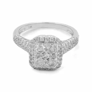 14K White Gold Bridal Woman's Ring with Diamonds