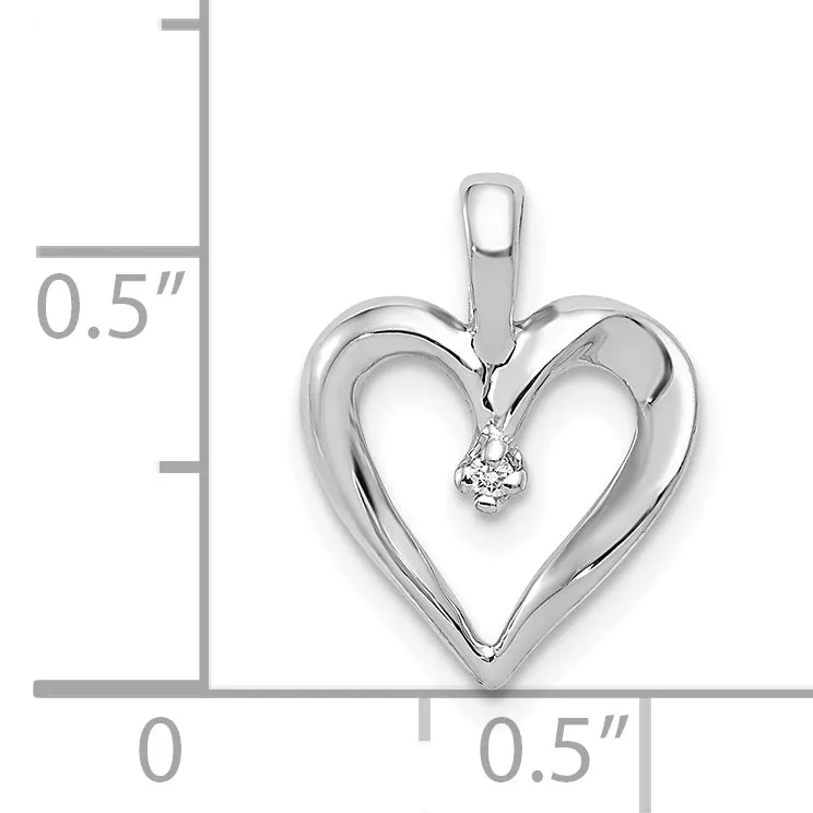 14k White Gold Heart Fashion Design Pendant