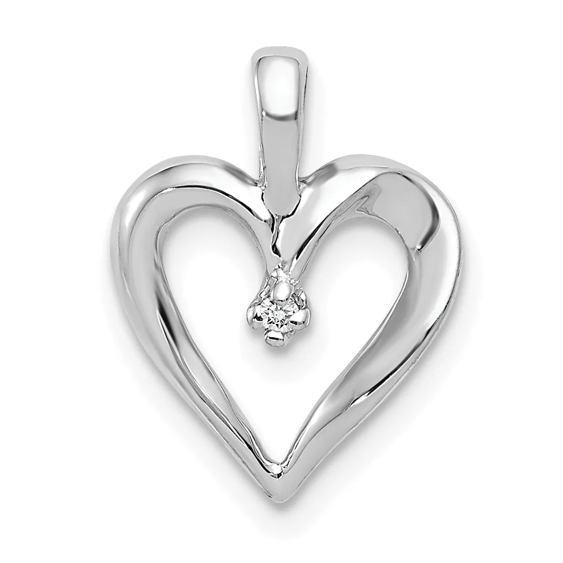 14k White Gold Heart Fashion Design Pendant