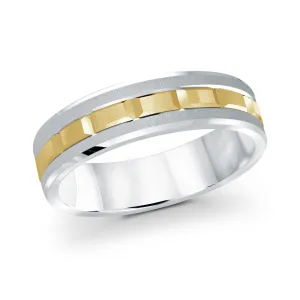 14K White Gold with 14K Yellow Gold Ring from the Executif Collection by Malo - MRD-046-6WY