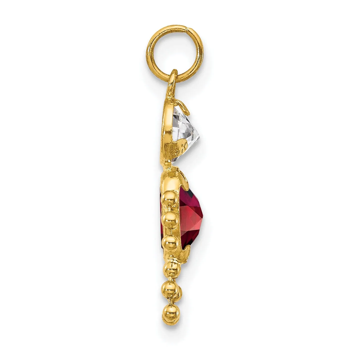 14k Yellow Gold January Boy Gemstone Charm