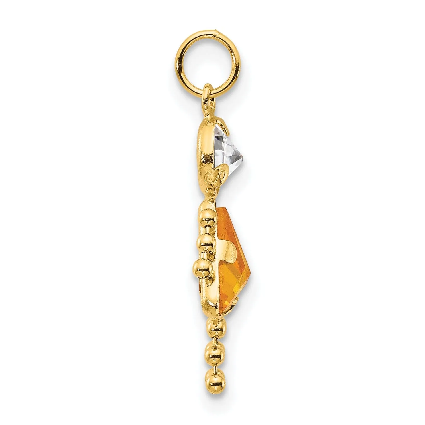 14k Yellow Gold November Girl Gemstone Charm