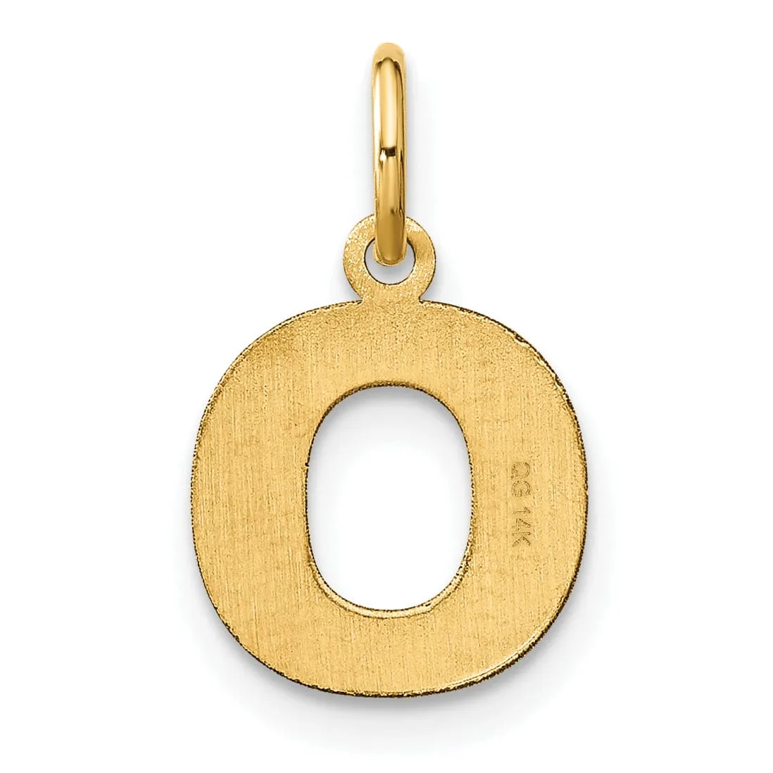 14k Yellow Gold  Small Size Letter O Initial Block Pendant