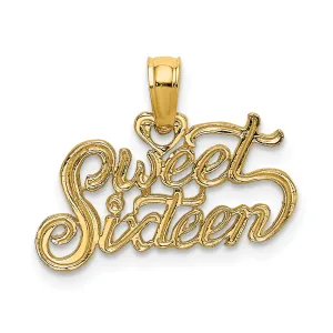 14k Yellow Gold SWEET SIXTEEN Pendant