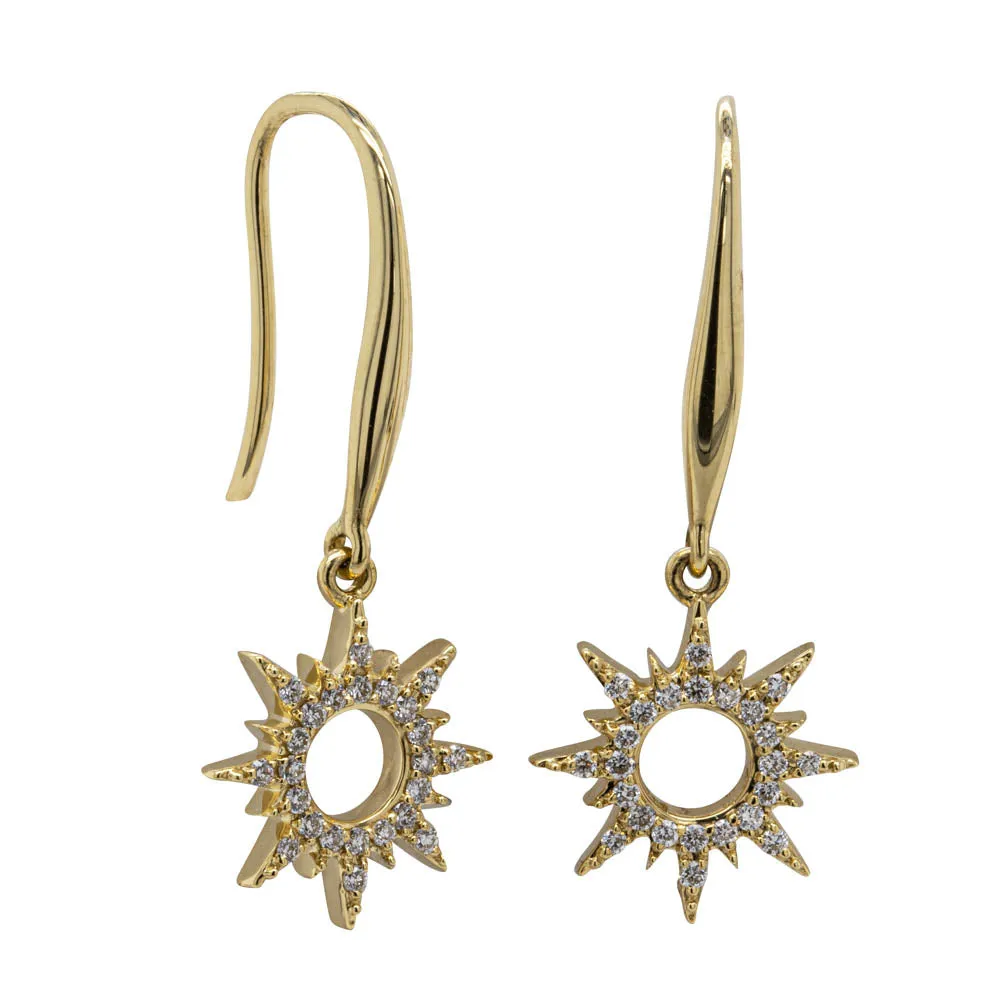 18ct Yellow Gold Diamond Sol Earrings