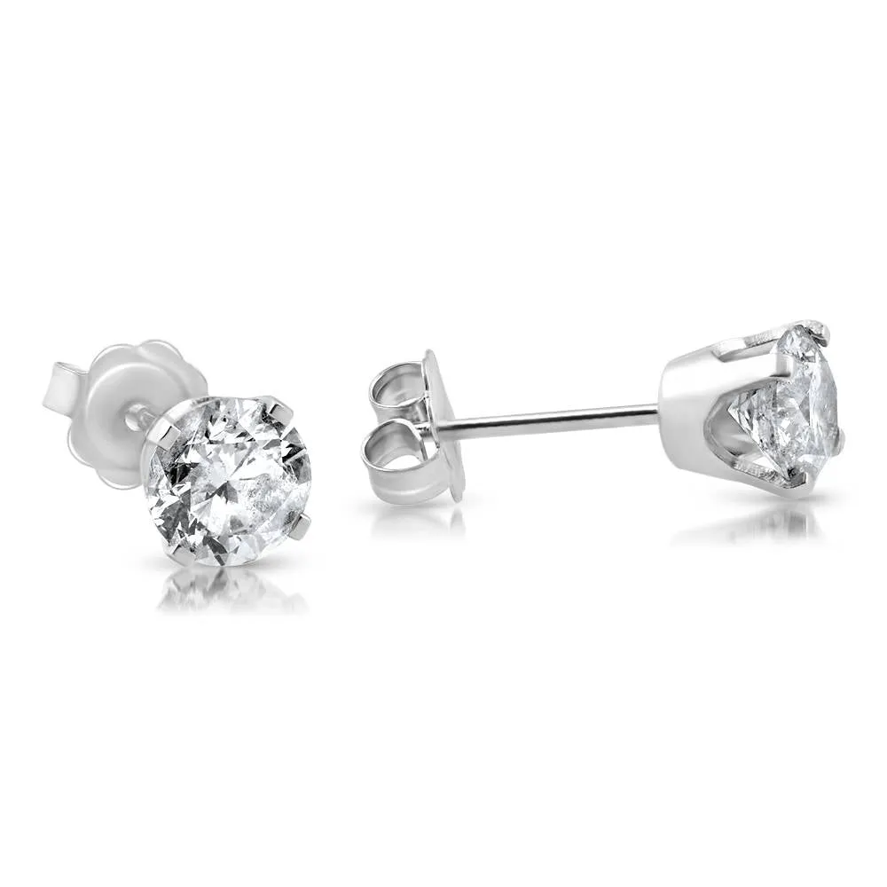 .75CT Diamond Studs 14K White Gold