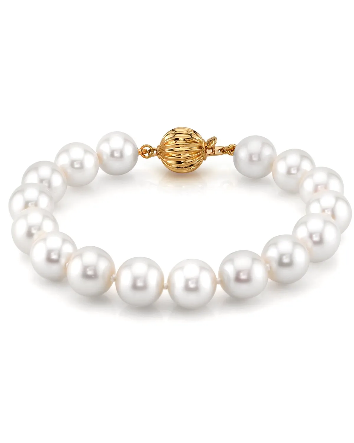 9.5-10.5mm White Freshwater Pearl Bracelet - AAA Quality