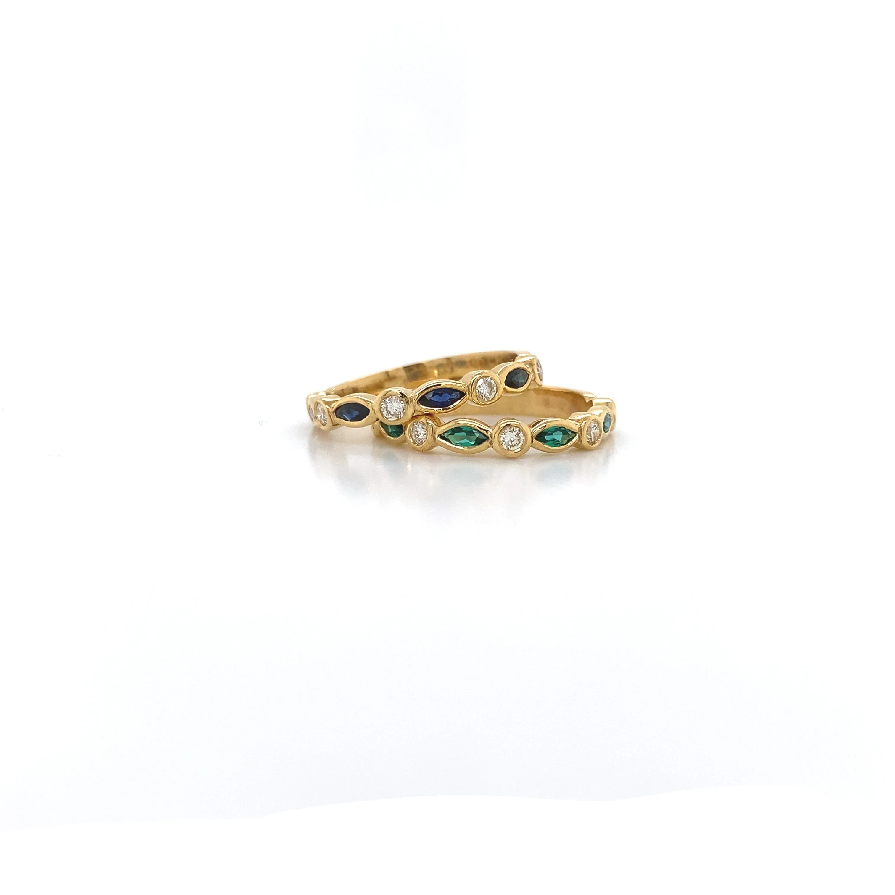 9ct Yellow Gold Emerald & Diamond Ring