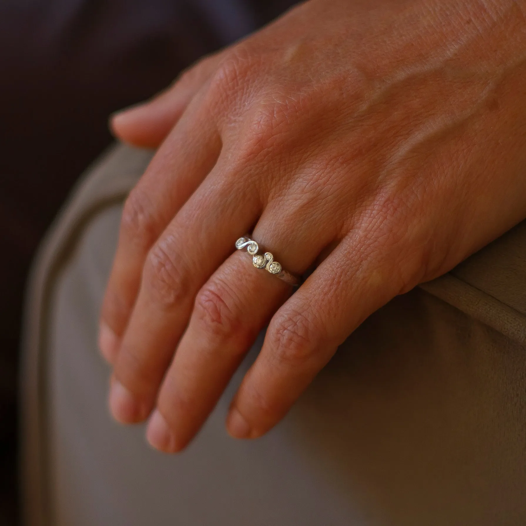 All White Corallina Ring