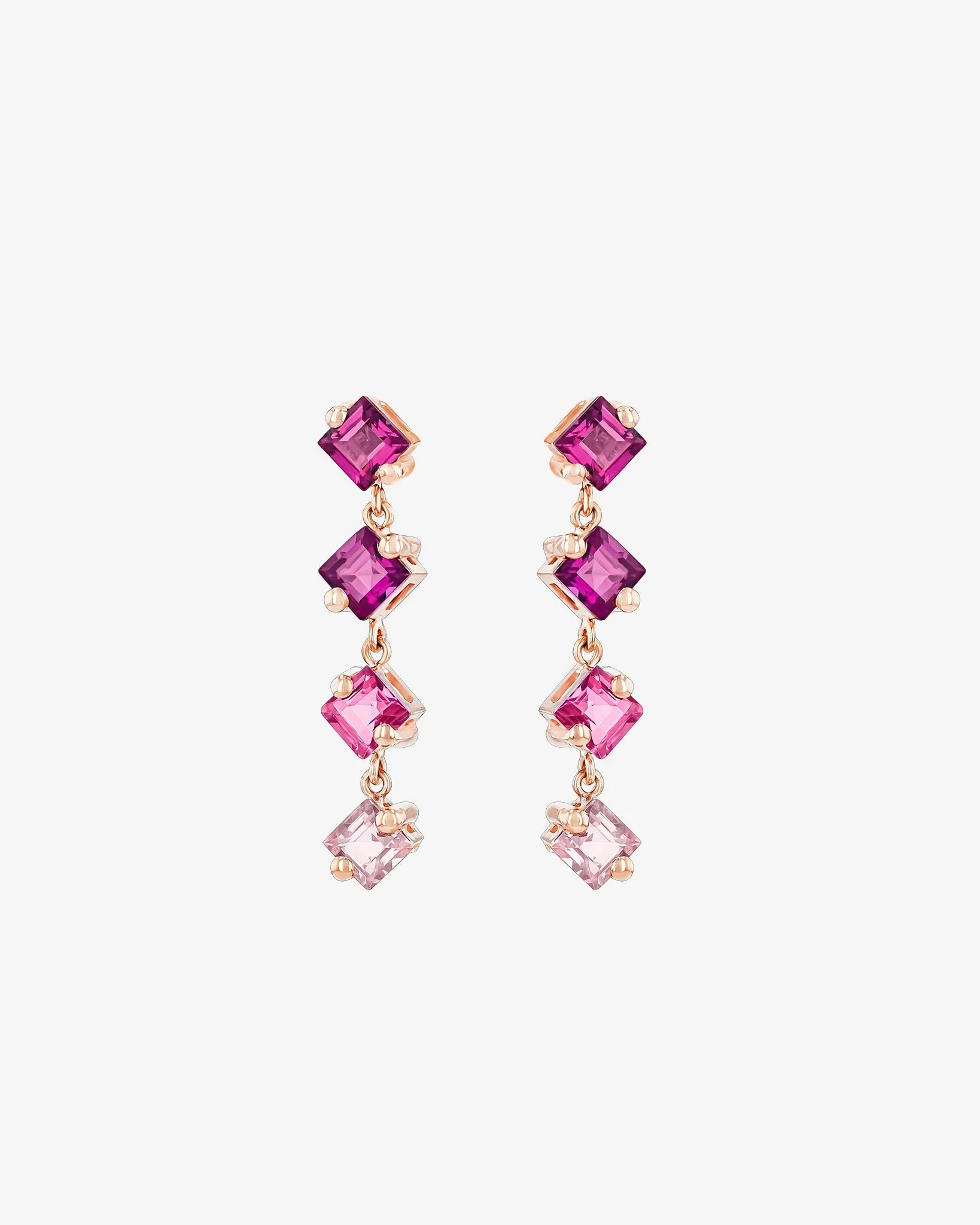 Amalfi Princess Cut Purple Ombre Mini Drop Earrings