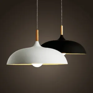 ANKUR NORDIC WIDE METAL AND NATURAL WOOD PENDANT LIGHT