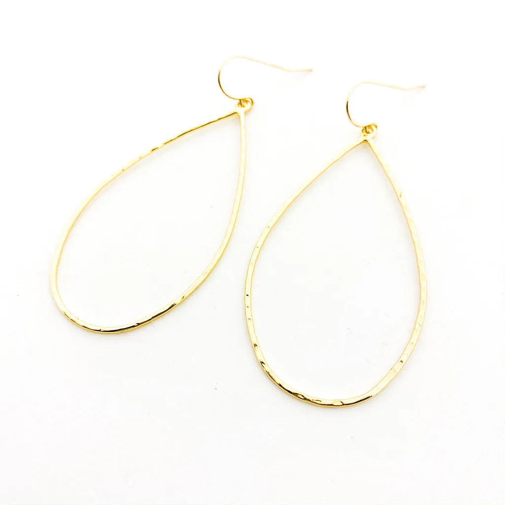 Ava Hammered Drop Earrings