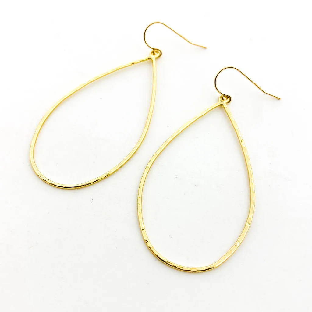 Ava Hammered Drop Earrings