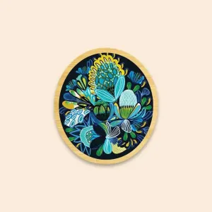 Azure Natives Wooden Brooch