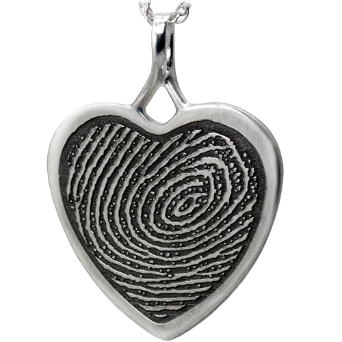 B&B Fingerprint Heart Pendant