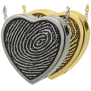 B&B Fingerprint Heart Pendant