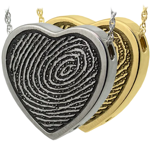 B&B Fingerprint Heart Pendant