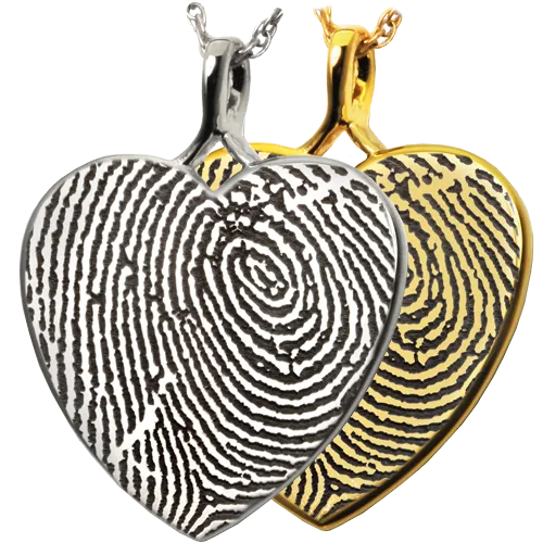 B&B Fingerprint Heart Pendant