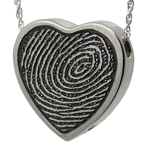 B&B Fingerprint Heart Pendant