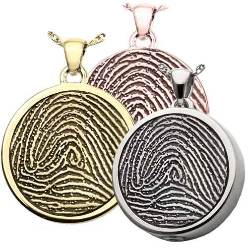 B&B Fingerprint Round Pendant