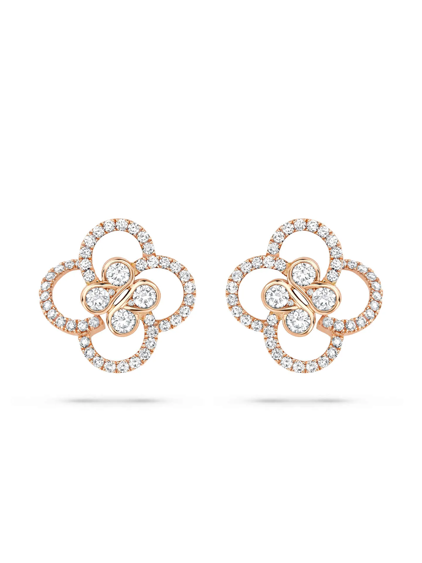 Be Boodles Rose Gold Diamond Earrings