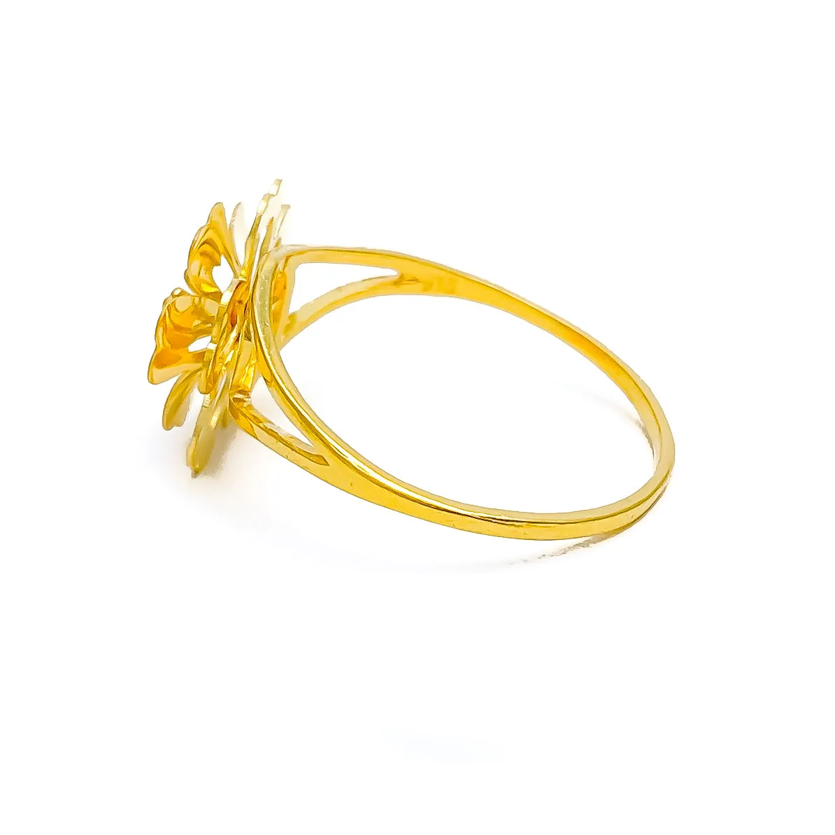 Beautiful Hibiscus 22K Gold Flower Ring