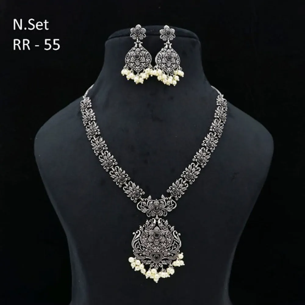 Bhavi Jewels Oxidised Plated Necklace Set