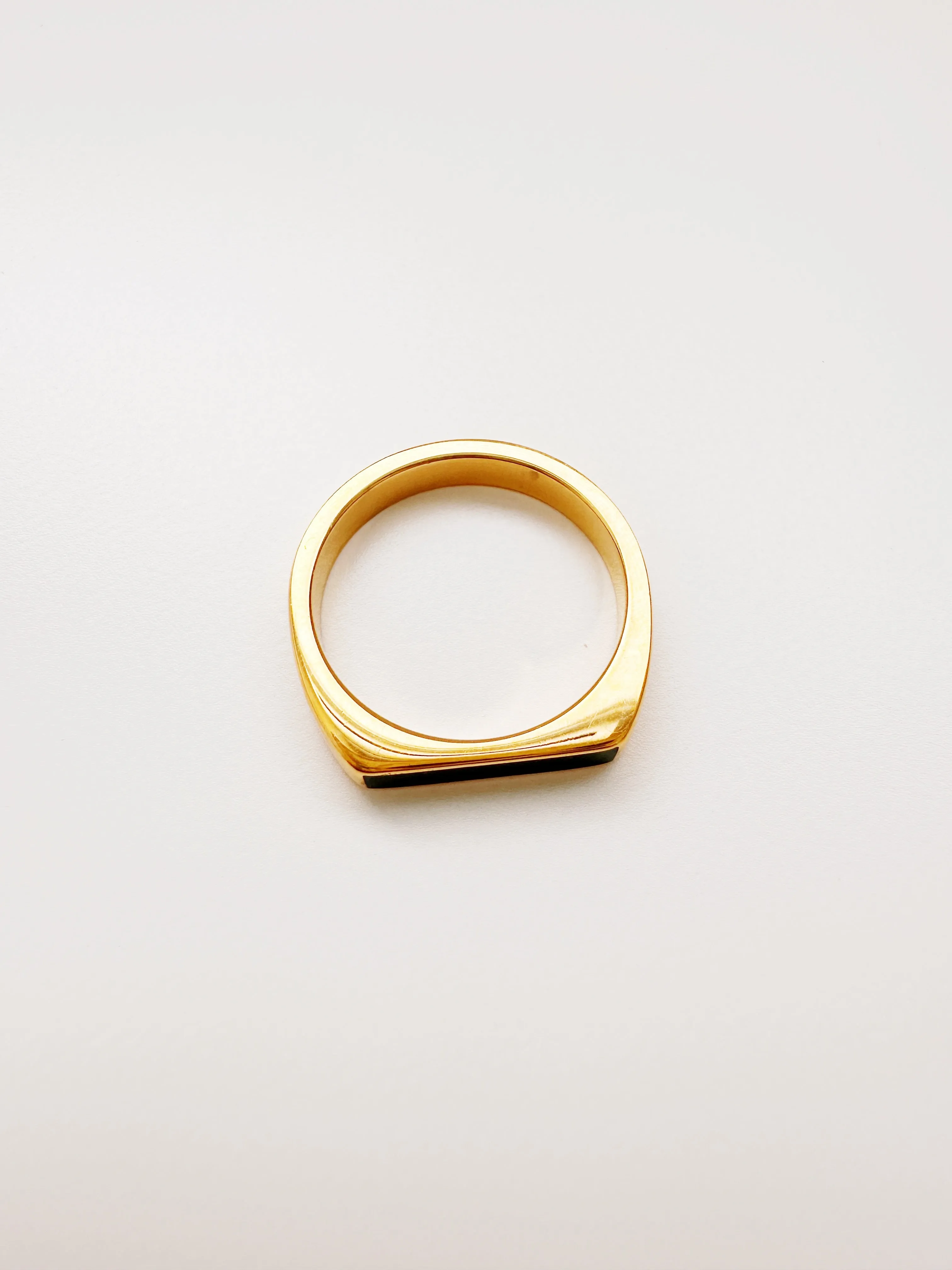 Black Half Signet Ring