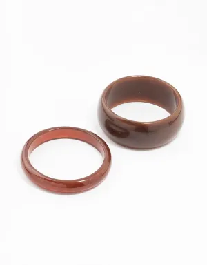 Brown Plastic Acrylic Bangles 2-Pack