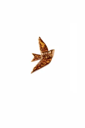 Ceramic Bird Pin - Gold