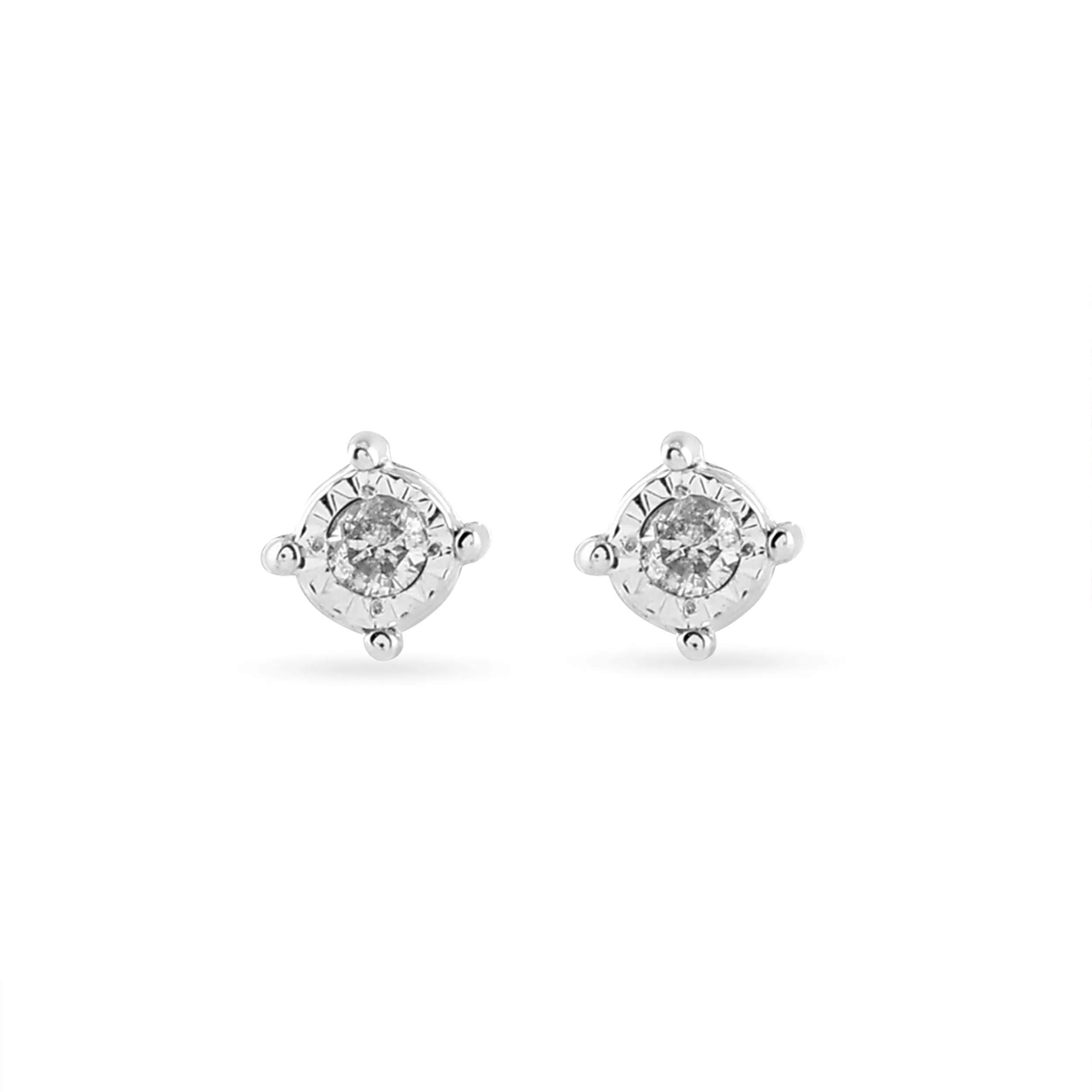 Children's Miracle Solitaire Stud Earrings with 0.03ct of Diamonds in 9ct Yellow Gold