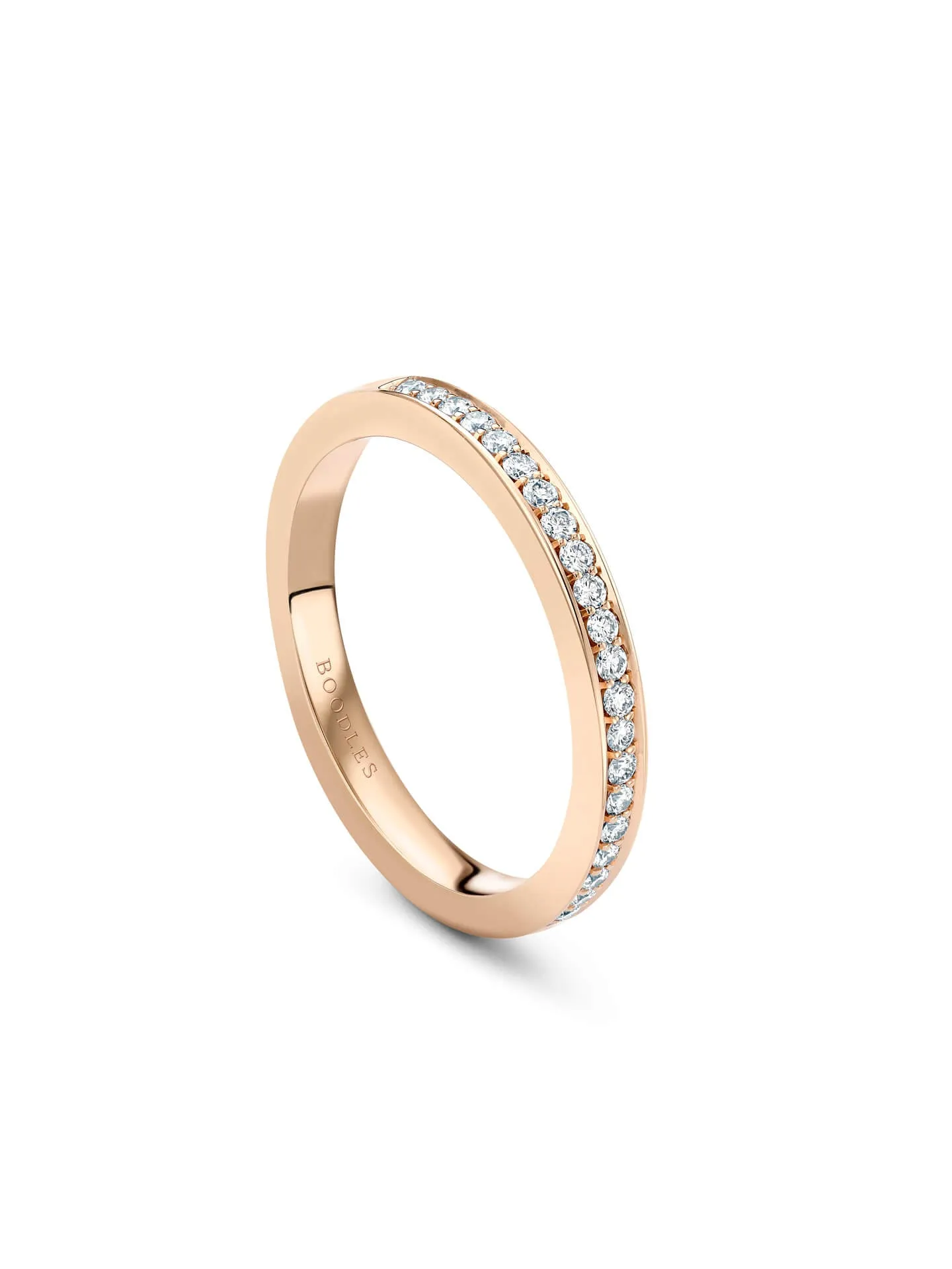 Classic Diamond Set Rose Gold Wedding Band