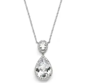 Couture Cubic Zirconia Pear-Shaped Bridal Necklace