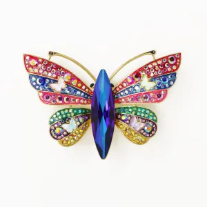 Crystal Butterfly Brooch