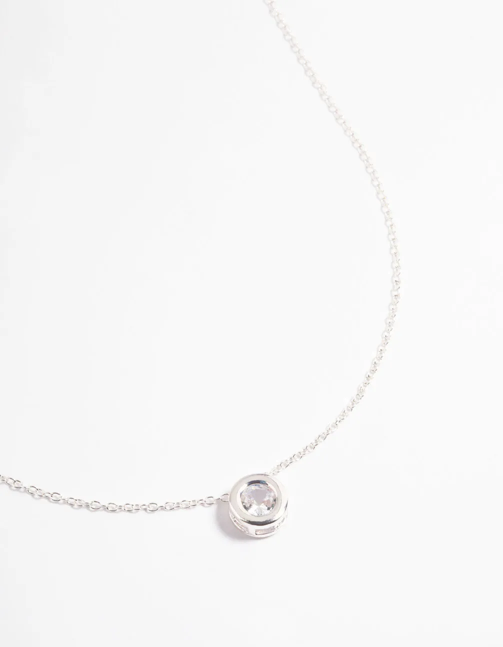 Cubic Zirconia Open Circle Necklace