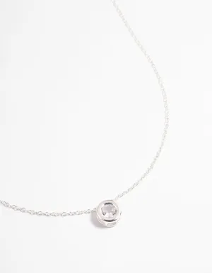 Cubic Zirconia Open Circle Necklace