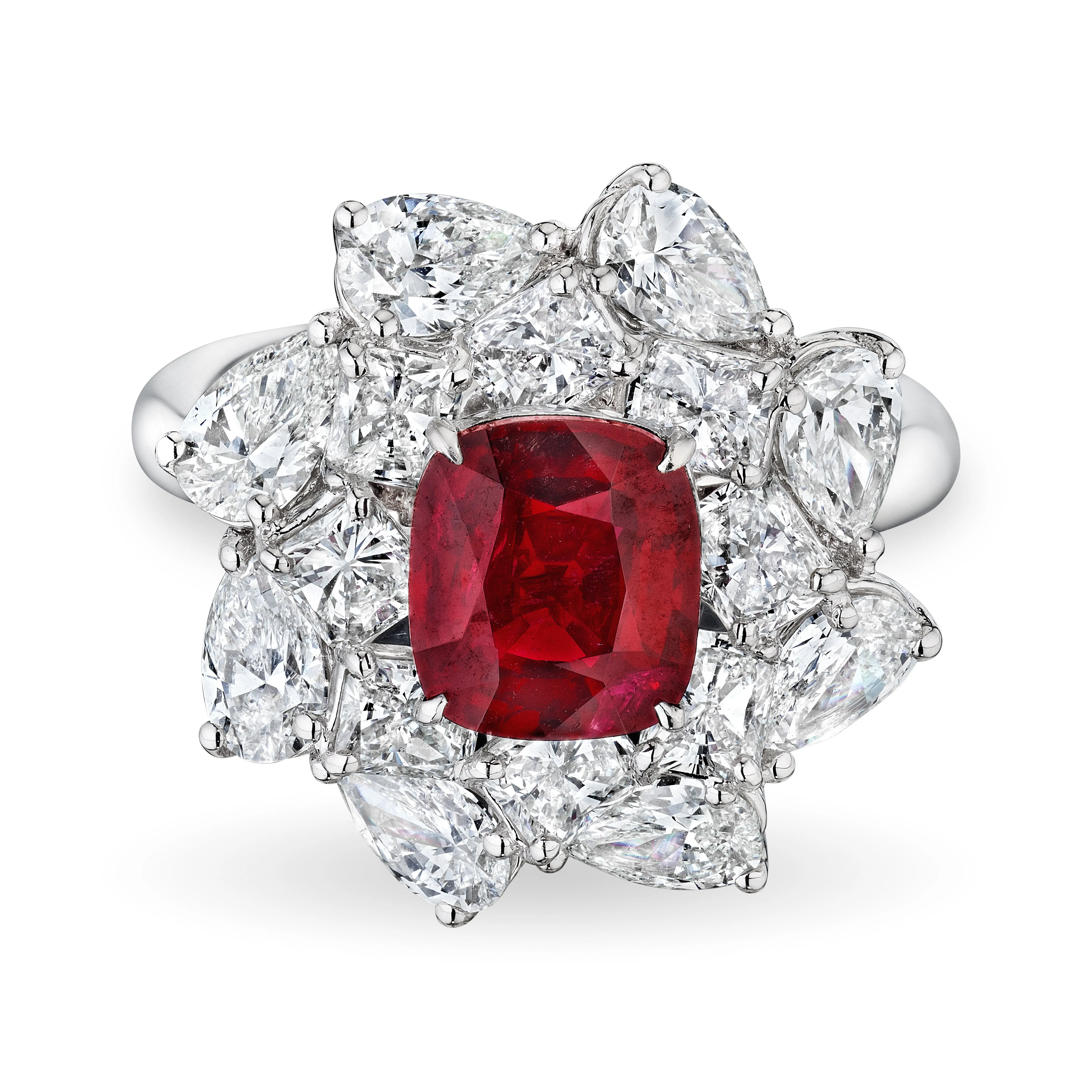 Cushion Cut Ruby Cocktail Ring, 2 CT