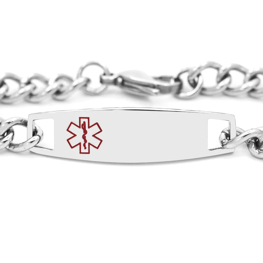 Custom Medical ID Alert Chain Bracelet