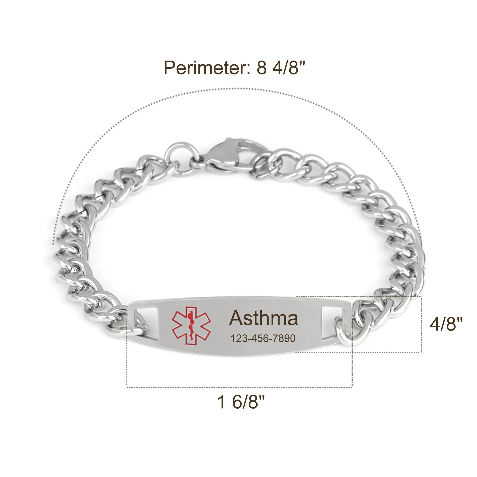 Custom Medical ID Alert Chain Bracelet