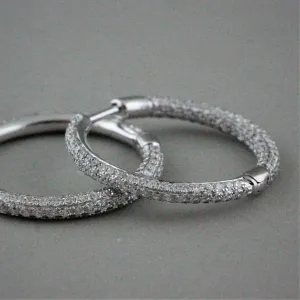 Diamond Pavé Gold Hoop Earrings