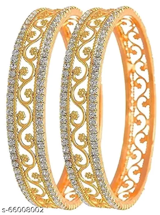 Diva Glittering Bangles - Gold Plated with Cubic Zirconia