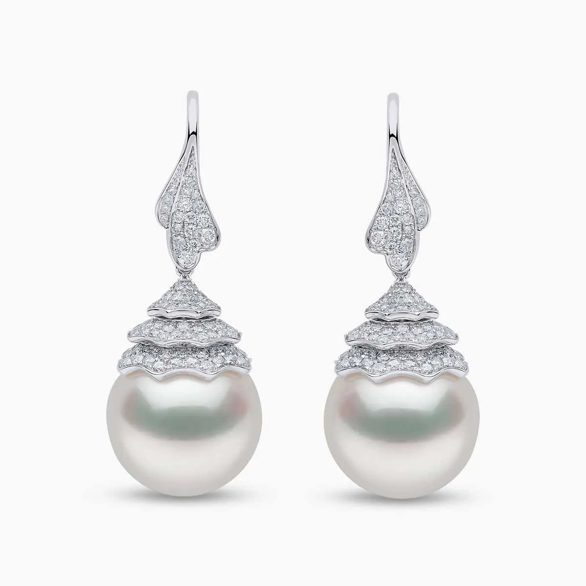 Duchess 18K Gold Pearl and Diamond Drop Earrings