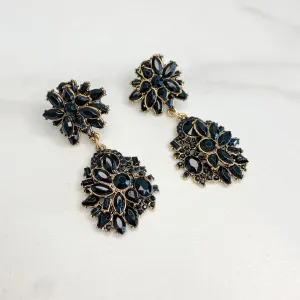 ELLA Black & Gold Drop Earrings