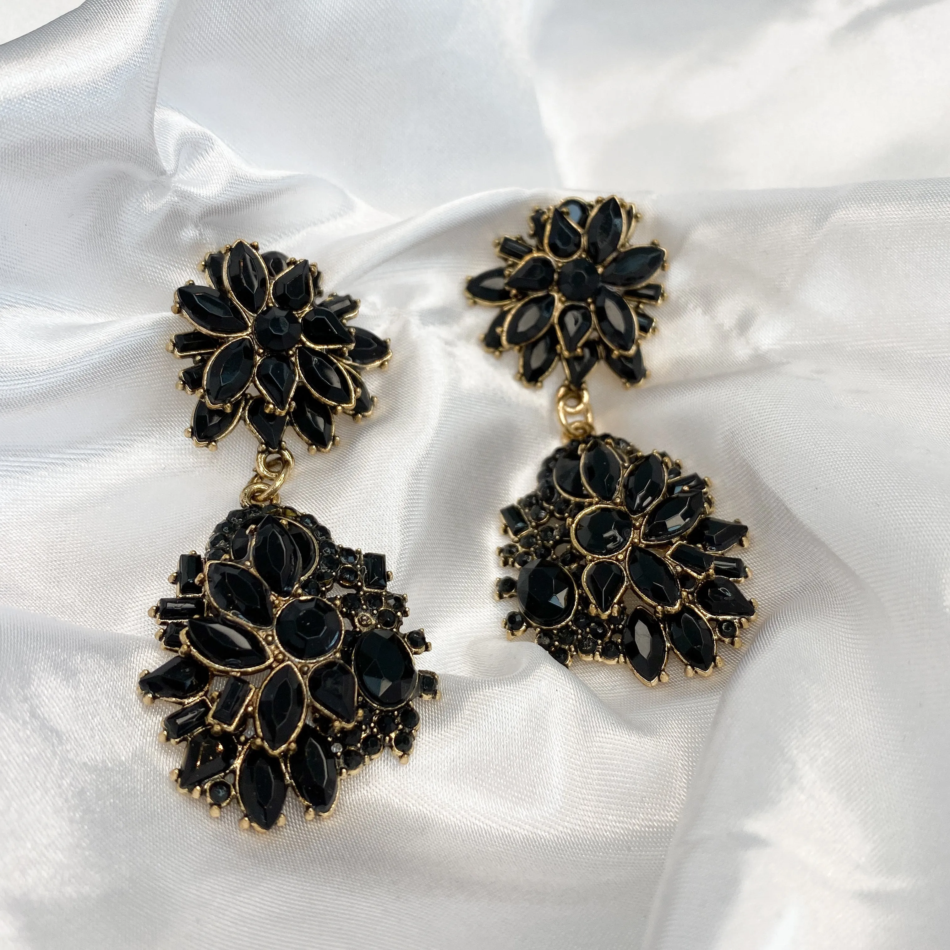 ELLA Black & Gold Drop Earrings