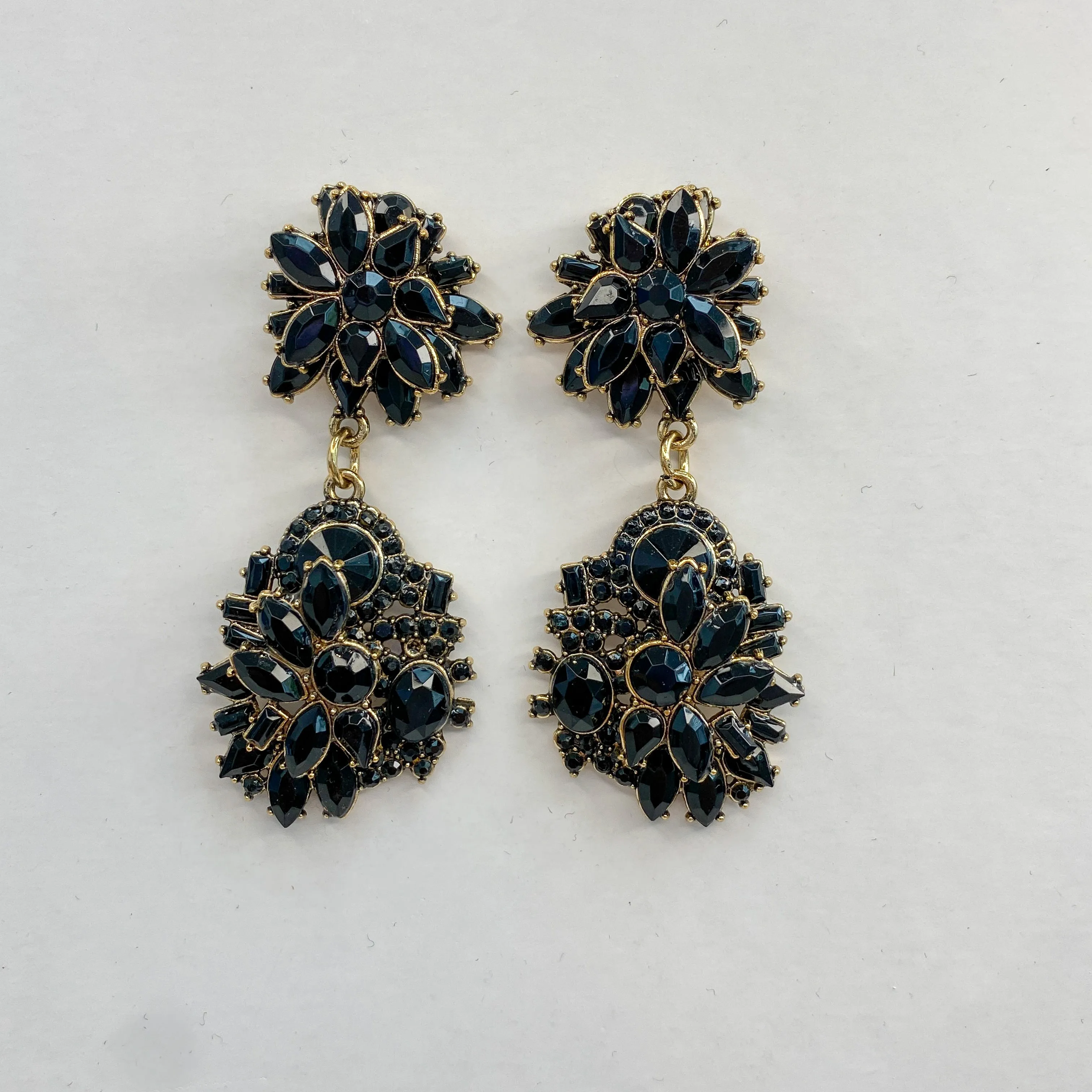 ELLA Black & Gold Drop Earrings